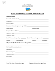 Document preview: Form PC-1B Purchase Card Request Form - Departmental - Rhode Island