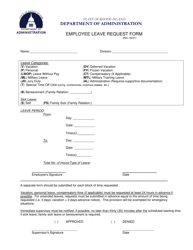 Document preview: Employee Leave Request Form - Rhode Island