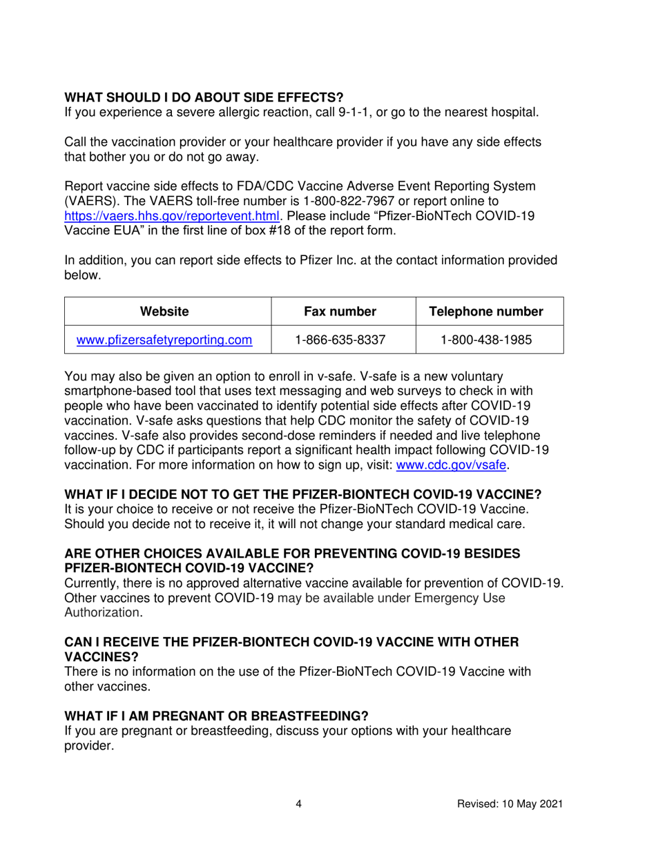 DHEC Form 4260 Covid-19 Vaccination Administration Form - South Carolina, Page 4