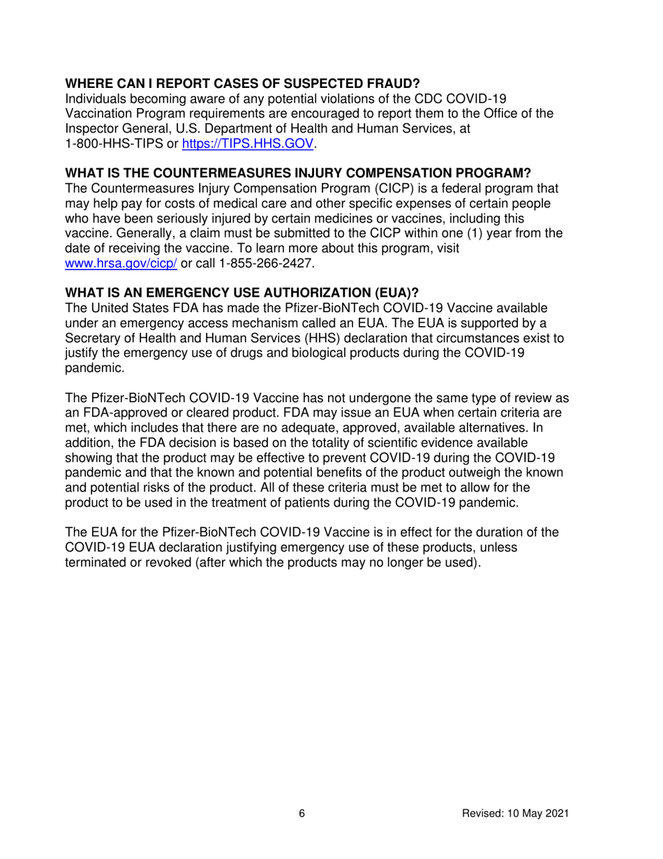 DHEC Form 4260 Covid-19 Vaccination Administration Form - South Carolina, Page 6