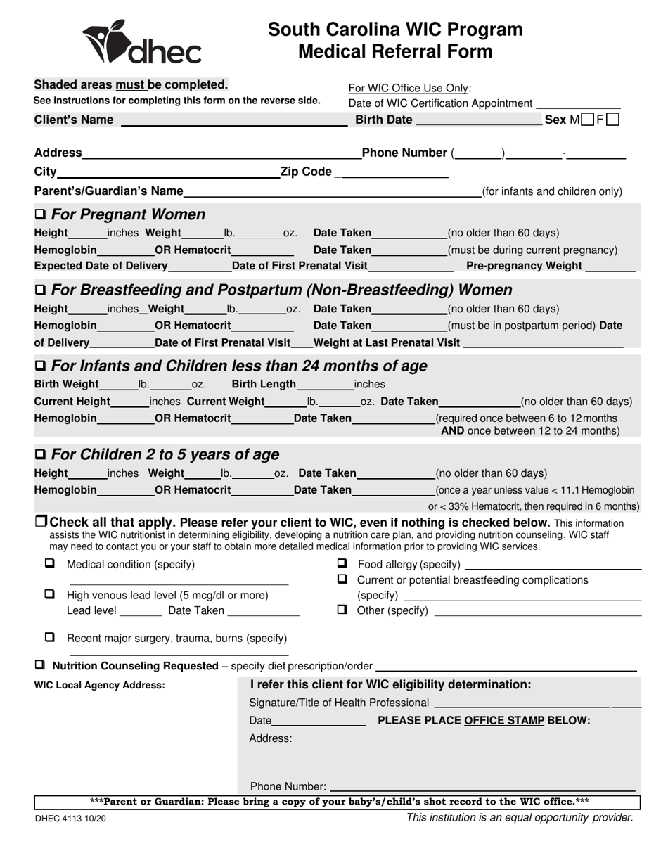 Wic Referral Form Illinois Fill Out And Sign Printabl 8196