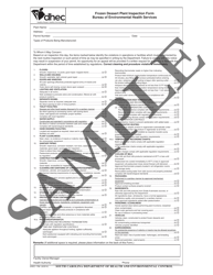 Document preview: DHEC Form 1766 Frozen Dessert Plant Inspection Form - Sample - South Carolina
