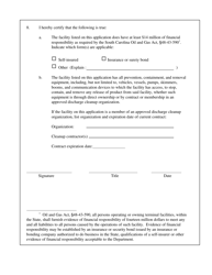 DHEC Form 3452 Terminal Facility Registration Certificate Application - Short Form - South Carolina, Page 2