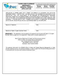 Hurricane Florence Emergency General Permit Application - South Carolina, Page 2