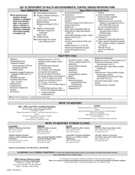 DHEC Form 1129 Control Disease Reporting Form - South Carolina, Page 2