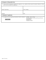 DHEC Form 2755 Surface Water Withdrawal Permit Application - South Carolina, Page 4