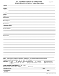 Form OP-140137A Chronic Clinic and/or Routine/Physical Examination - Oklahoma, Page 2