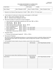 Document preview: Form 140125.01 Attachment B Contact Investigation - Acute Hepatitis B - Oklahoma