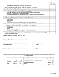 Form MSRM140301.01A Respirator Questionnaire - Oklahoma, Page 2