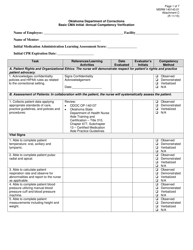 Document preview: Form MSRM140143.01 Attachment C Basic Cma Initial/Annual Competency Verification - Oklahoma