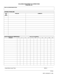 Document preview: Form OP-140106A Problem List - Oklahoma