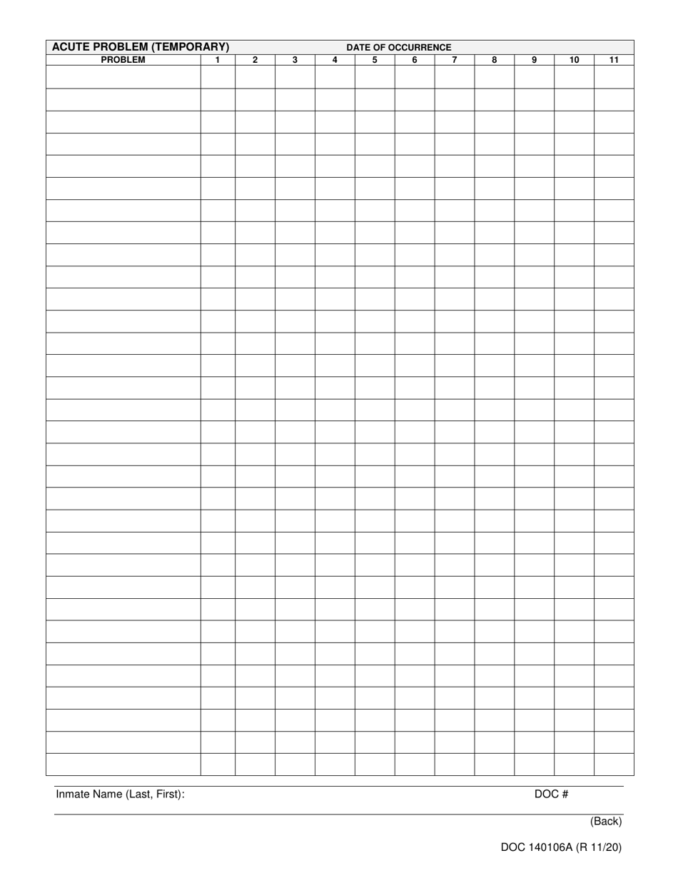 Form OP-140106A Problem List - Oklahoma, Page 2