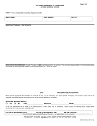 Form OP-140121A Outside Referral Record - Oklahoma, Page 2