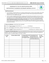 EPA Form 8700-12 (8700-13 A/B; 8700-23) Rcra Subtitle C Site Identification Form, Page 7