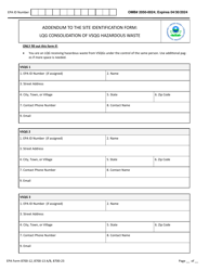 EPA Form 8700-12 (8700-13 A/B; 8700-23) Rcra Subtitle C Site Identification Form, Page 9