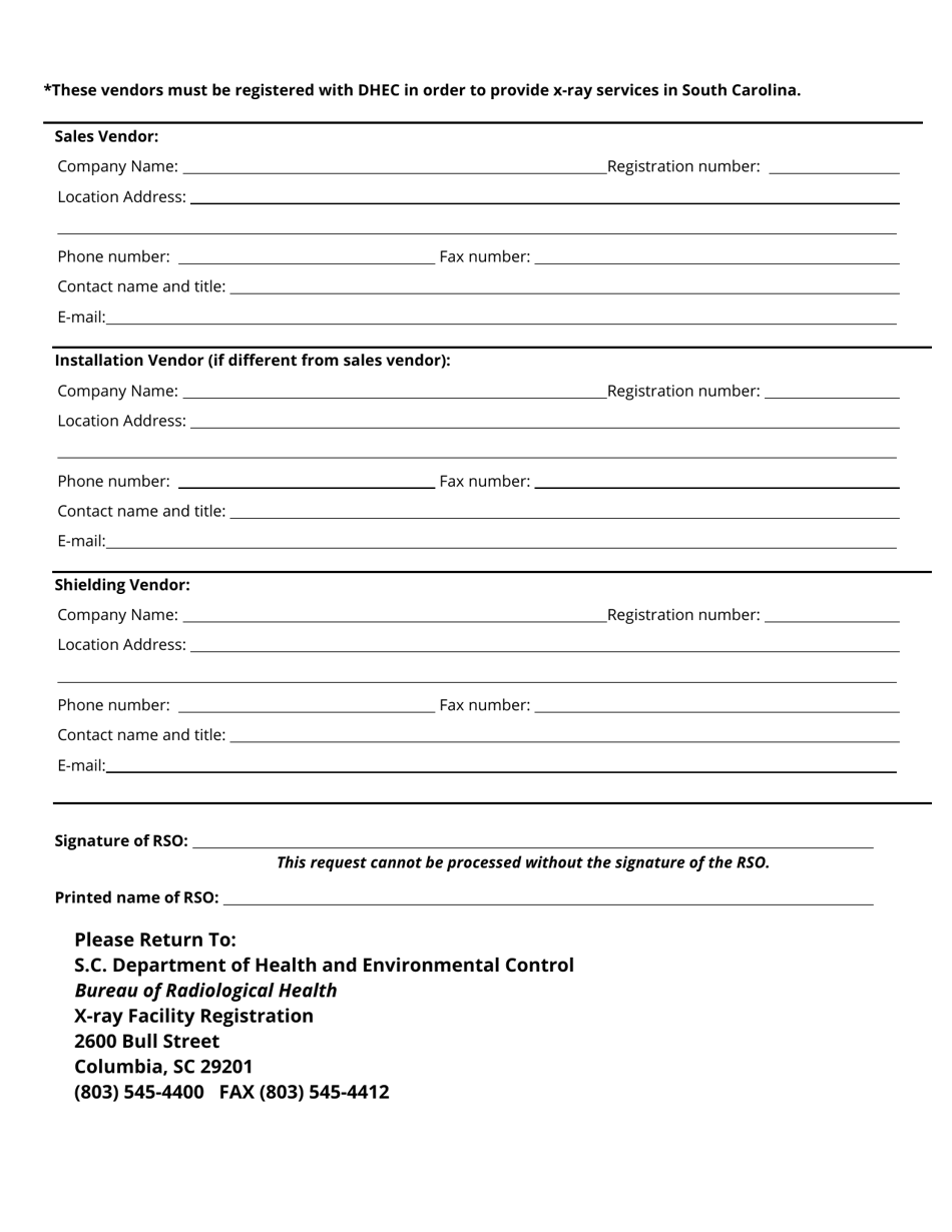 DHEC Form 0845 Facility Registration Approval Request - South Carolina, Page 3