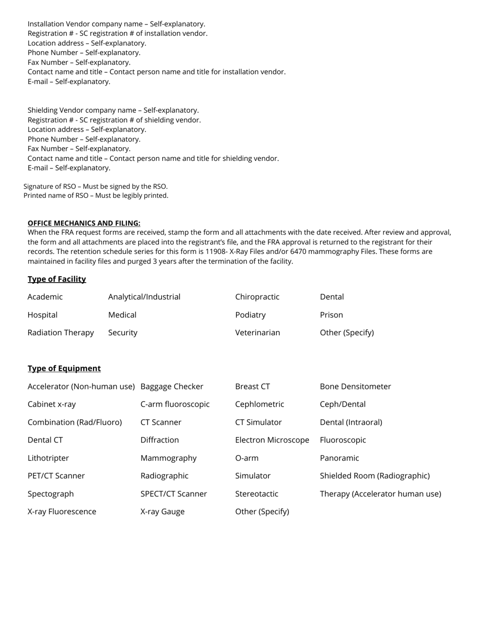 DHEC Form 0845 Facility Registration Approval Request - South Carolina, Page 5