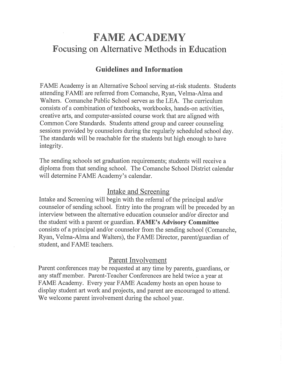 Focusing on Alternative Methods in Education (Fame) Academy Enrollment - Oklahoma, Page 3