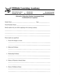 Hilldale Learning Academy Student Data Form - Oklahoma, Page 3