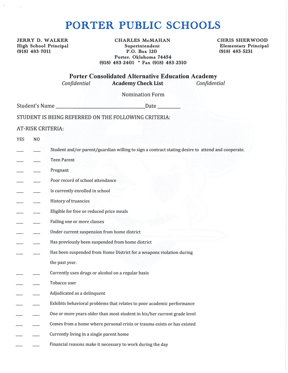 Porter Consolidated Alternative Education Academy Emergency Information - Oklahoma, Page 6