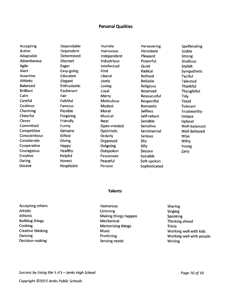 Jenks success by Using the 5 as - Be All You Can Be Use the 5 as - Oklahoma, Page 7