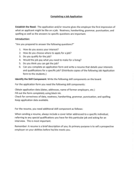 Document preview: Employment Application - Oklahoma