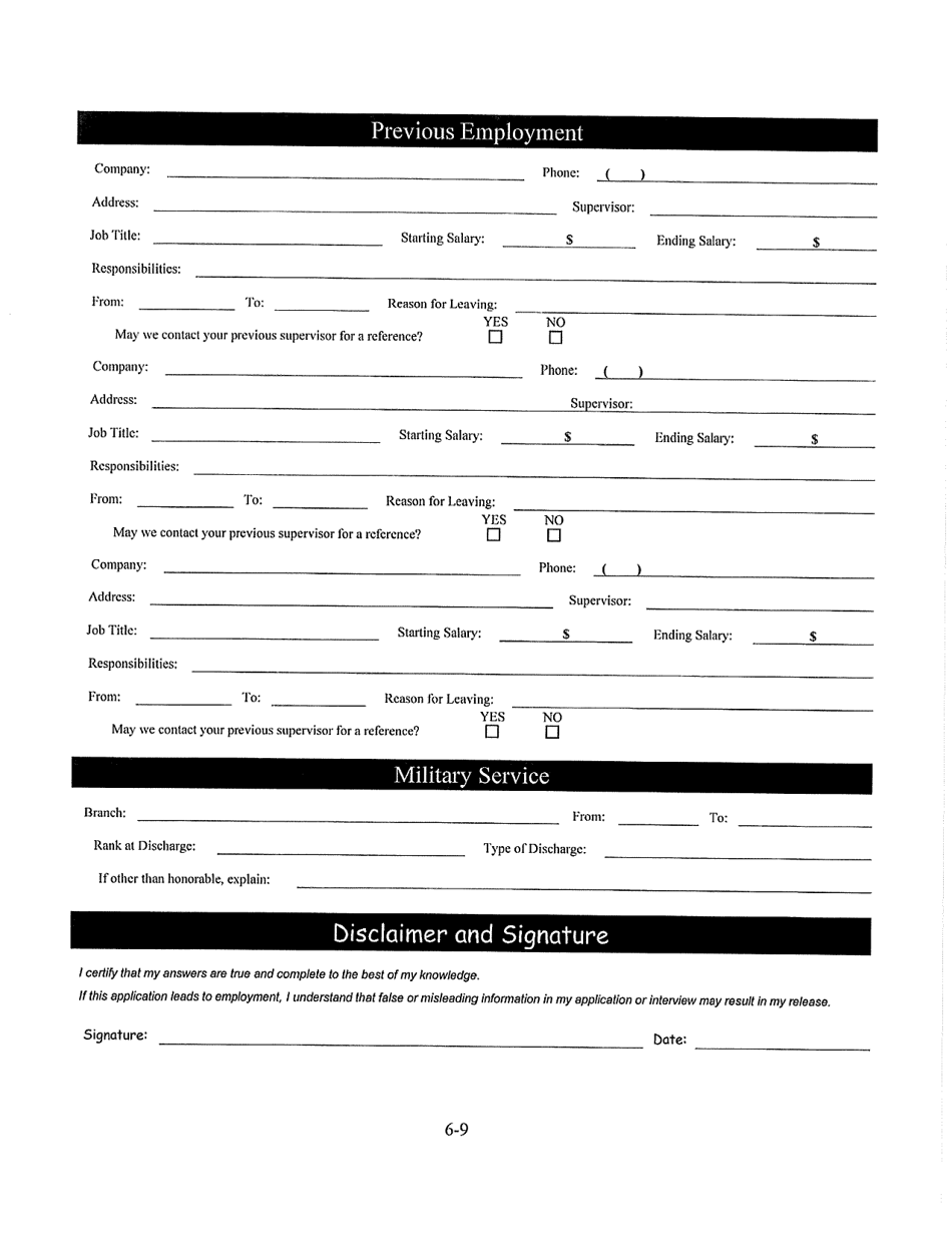 Employment Application - Oklahoma, Page 3