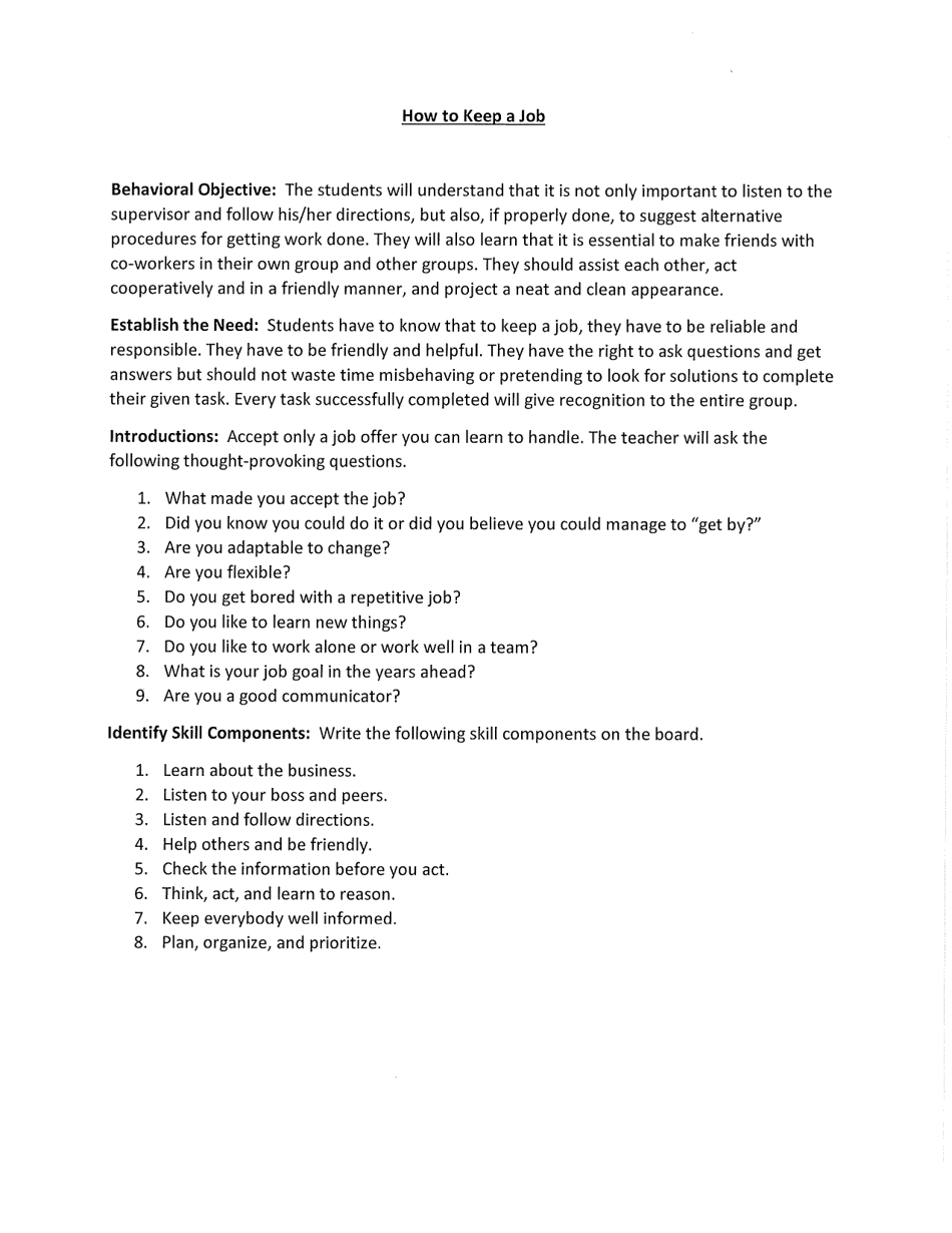 Work Study Evaluation - Oklahoma, Page 1