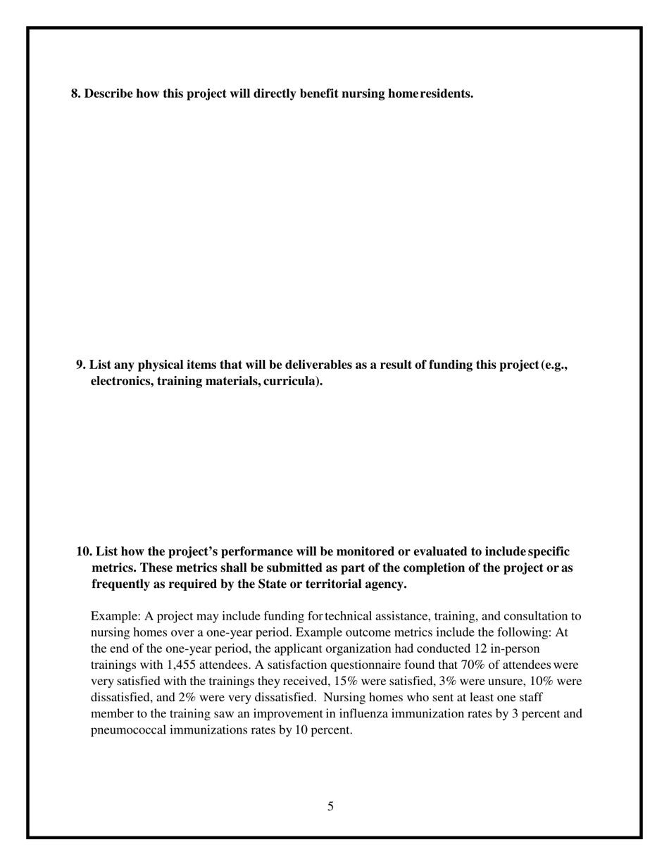 Application for the Use of Civil Money Penalty Funds, Page 5