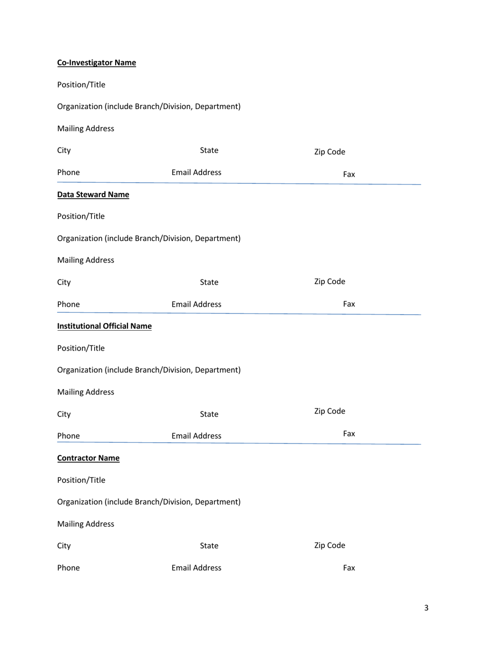 Public Health Data Use Request Application - Oklahoma, Page 3