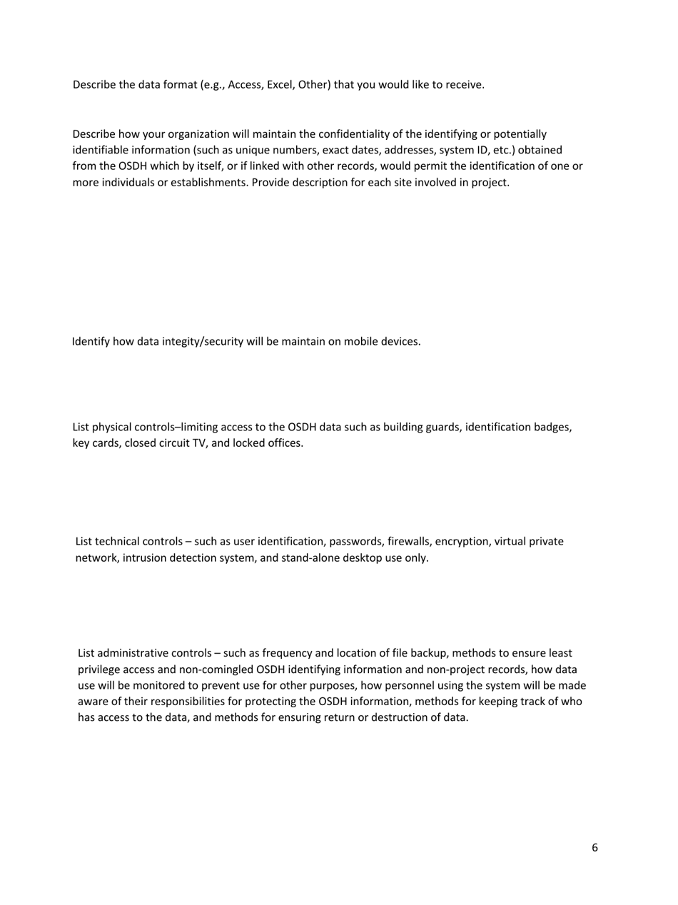 Public Health Data Use Request Application - Oklahoma, Page 6