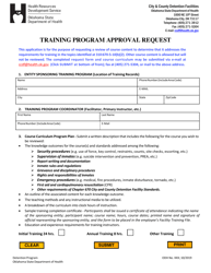 Document preview: Training Program Approval Request - Oklahoma