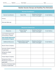 Routine Vaccine Storage and Handling Plan Worksheet - Oklahoma, Page 2