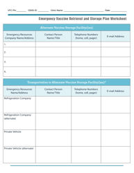 Routine Vaccine Storage and Handling Plan Worksheet - Oklahoma, Page 9