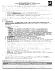 OSDH Form 228 &quot;Confidential Morbidity Report of Sexually Transmitted Diseases&quot; - Oklahoma, Page 2