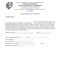 Lthc Signature Affidavit - South Carolina, Page 2