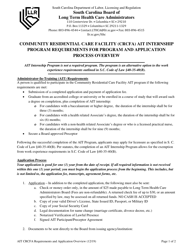 Document preview: Community Residential Care Facility Administrator-In-intraining Application - South Carolina