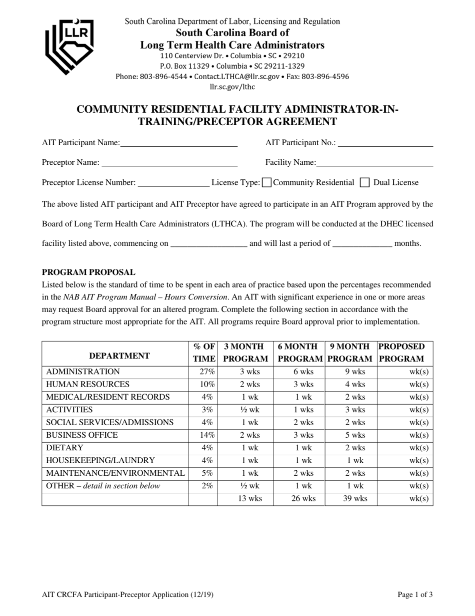 Community Residential Care Facility Administrator-In-intraining Application - South Carolina, Page 8