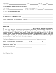 Nha Administrator-In-training Permit Renewal Application - South Carolina, Page 2