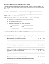 Employment Reference - Nursing Home Administrator Application - South Carolina, Page 3