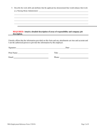 Employment Reference - Nursing Home Administrator Application - South Carolina, Page 4