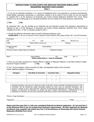 DHHS Form 1514 Disclosure of Ownership and Control Interest Statement - South Carolina