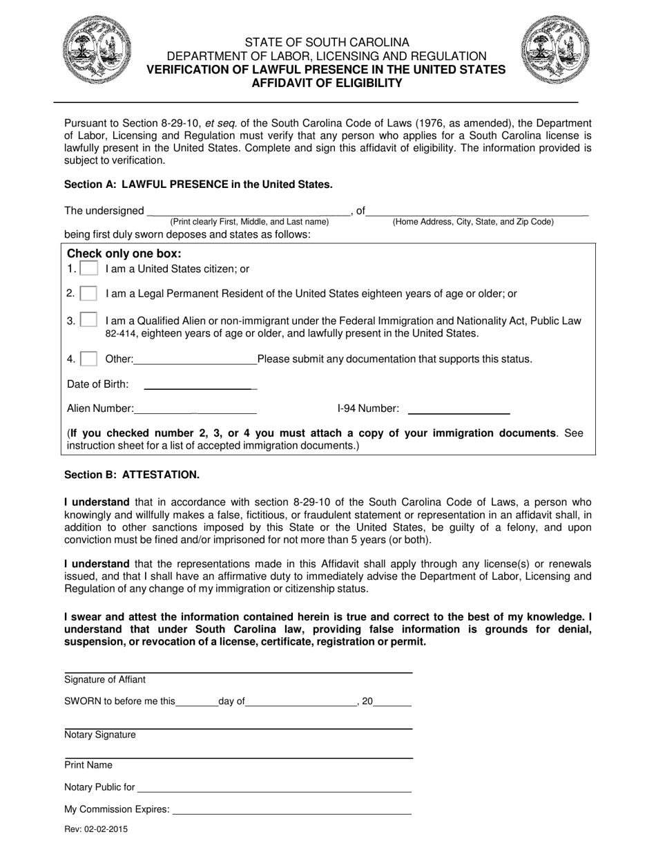 Hair Braider Reinstatement Application - South Carolina, Page 2