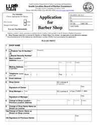 Application for Barber Shop - South Carolina, Page 2