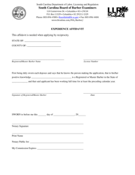 Barber and Master Hair Care Forms - South Carolina, Page 3