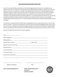 Hog Hunting Enclosure Permit Application - South Carolina