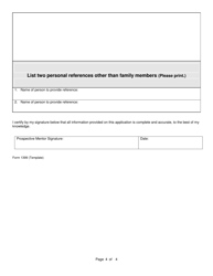 Form 1399 Prospective Mentor Application - South Carolina, Page 4