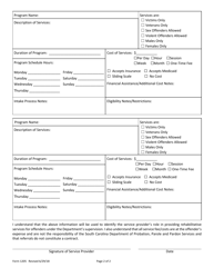 Form 1205 Service Provider Application - South Carolina, Page 2