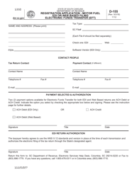 Form D-155 Registration Application - Motor Fuel Edi or Web Based Filing Electronic Funds Transfer (Eft) - South Carolina