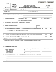 Document preview: Form NX-100 Business Activities Questionnaire - South Carolina